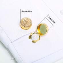 2 pièces/Sac Housse de bouton de chemise Boutons de manchette de costume de luxe pour hommes Accessoires de chemise Pince de col Tête de lion vintage Boîte de bouton en métal Bouton de manche Décoration de robe Cadeau de vacances pour femme