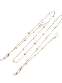 1 pièce Accessoires de voyage essentiels Ailes d'ange de plage avec chaîne de perles pour femmes, indispensable pour l'été (lunettes de soleil, lunettes de lecture, antidérapantes)