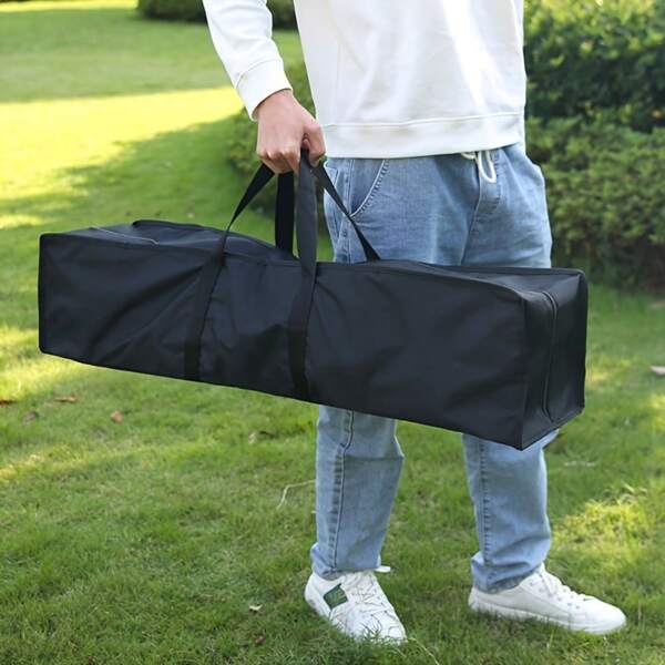 1pc Oxford Fabric Outdoor Camping Gear Storage Bag Tent Pole Folding Chair Egg Roll Table Fishing Rod Long Strip Pouch,Travel Clothes Organizer, Black Rectangular Bag