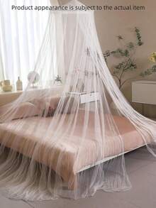 1pc White Bed Canopy With Hanging Hook - Universal Mosquito Net For Double/Queen Beds, Kids' Nursery & Master Bedroom Decor, 360° Insect Protection For Baby, Kids & Adults, Boho Wedding Canopy Curtains (Summer Bedding Accessories) - White - View 10