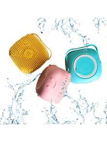 宠物洗发刷，硅胶按摩橡胶浴梳，带洗发水储存，适用于狗和猫美容工具