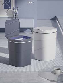 One Inductive Smart Trash Can, Battery Powered (Not Including 2 AA Batteries), ≤36V, Sanitary Automatic Lid, Suitable For Kitchen, Bathroom, Living Room, Office