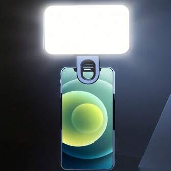 LED Fill Light Selfie Light, LED Phone Fill Light,Portable Fill Light 3 Lighting Mode, Portable Mini Clip-On Fill Light , Makeup, Live Stream, Zoom Conference Rechargeable Clip Video/Photos Light For Phone, Camera(Built-In 200mAh Lithium Battery)
