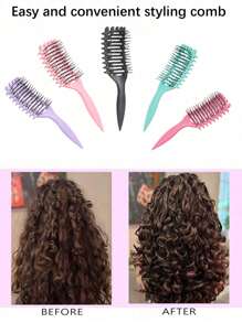 Cepillo definidor de rulos para cabello rizado, rizado y liso - Disponible en varios estilos. Alisa, da forma y desenreda sin tirar ni causar roturas. Accesorios para el cabello, peine, herramientas para el cabello, productos para el cabello y accesorios para salón de belleza, artículos esenciales de viaje.