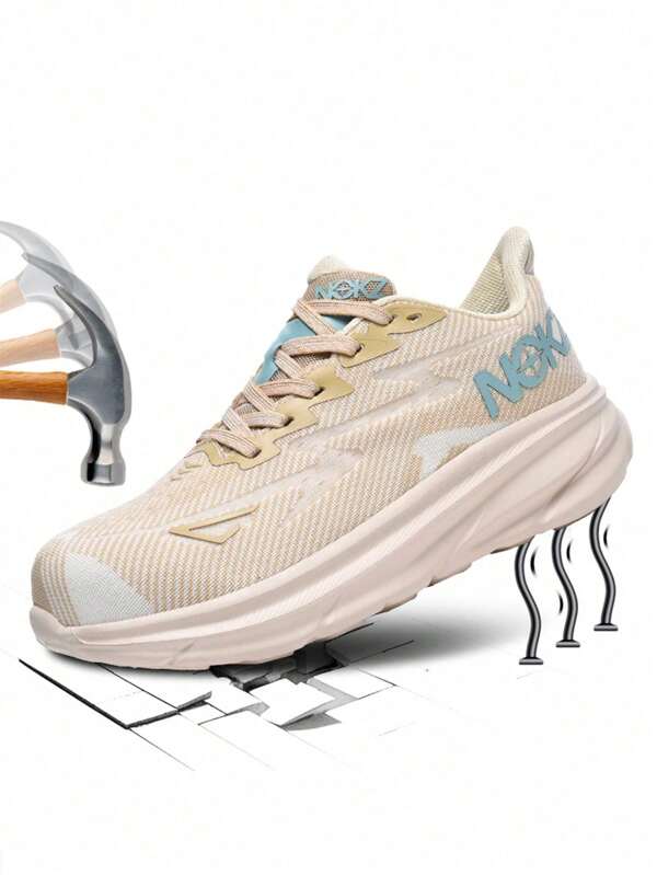 Zapatos de seguridad ligeros para hombres con puntera de acero, zapatillas antideslizantes, antiperforación y resistentes a los golpes, botas de trabajo de moda y calzado de protección