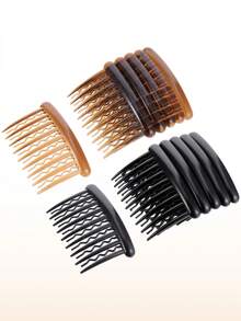 12 Pieces Girls Plastic Teeth Hair Combs Tortoise Side Comb Hair Accessories - Multicolor - View 2