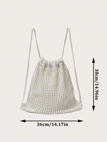 高品质休闲包镂空编织手工水桶包女士手提包大容量托特包女士钱包单肩包女士单肩包休闲编织女士手工托特包大容量夏季沙滩女背包