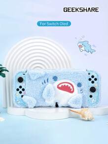 GeekShare Cute Shark Plush Protective Case Compatible With Nintendo Switch OLED
