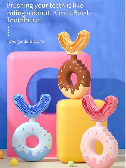 1 Pc Baby Toothbrush Manual Children Teeth Oral Care Clean Brush 360 Degree U-Shaped Silicone Infant Teethbrush Newborn Kid Teethers