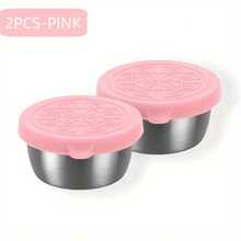 6 Packs Salad Dressing To Go Containers, 1.6 Oz Small Stainless Steel Sauce Cups With Leakproof Silicone Lids, For Lunch Boxes, Picnics And Travel,School Supplies - Multicolor - View 8