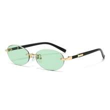 1 pièce Lunettes rectangulaires décoratives sans monture mode homme, accessoire essentiel de style rétro en matériau métallique de luxe, polyvalent et classique