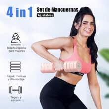 MERACH Juego de 2 mancuernas ajustables MERACH, 4 en 1, para mujer, de 1 a 4 kg, para entrenamiento de fuerza, fitness, gimnasio en casa, regalo.
