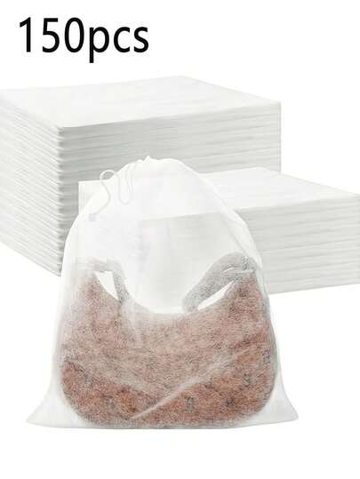 [数量选项] 抽绳帆布防尘罩 - 轻质无纺布收纳袋，旅行必需品，适用于手提包、钱包、鞋子 - 透气面料袋，适合旅行和家庭使用，悬挂式鞋子收纳袋卧室衣服收纳整理器衣柜整理和收纳袋，适用于学校用品