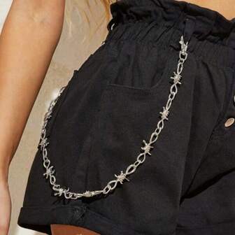 Punk-stijl doornversiering tailleketting, overdreven coole punk spikes broekketting accessoire voor vrouwen
