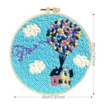 1 Set Balloon Pattern Punch Needle Kits Easy For Beginners Diy Punch Needle Yarn Starter Embroidery Set For Craft Home Decor 7.87*7.87inch - Multicolor - View 3
