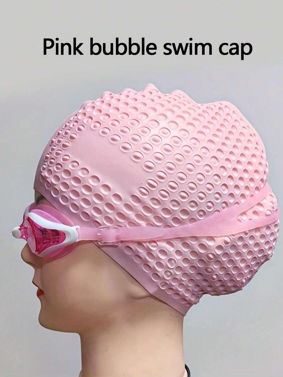 1pc Silicone Swimming Cap, High Elasticity, Thick Design Suitable For Long Hair, Keep Hair Dry, Easy To Remove, Suitable For Outdoor Water Sports, Durable Swimming Accessories - Ideal For Summer Swimming - Multicolor - View 1