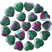 3/5/10 PCS Natural Crystal Heart Love Shaped Healing Stones Polished Rocks Cute Mini Palm Chakra Gemstones Reiki Energy Balancing Stones For Meditation Birthday Gifts 0.8 Inch(20mm) - Multicolor - View 3