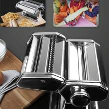 Nudelmaschine Pasta Maker Manuelle aus Edelstahl Frische Maschine 9 Stufen einstellbar Cutter mit Klemme für Spaghetti Nudeln Lasagne