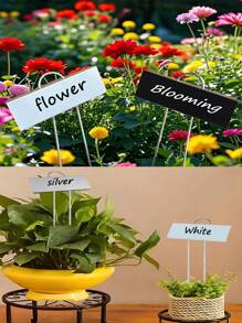 10/20/30pcs Black, Silver, White Creative New Metal Plant Labels, Pot Planter Labels, Weatherproof Metal Plant Tags, Garden Yard Plant Markers, Waterproof Plant Identification Tags, Outdoor Garden Signs, Suitable For Planting Flowers, Vegetables, Herbs, Seeds, Greenhouse Nursery Pots