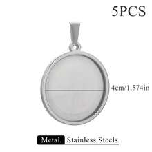 5pcs304 Stainless Steel Cabochon Pendant Setting Stones Blank Base DIY Necklace Earrings Jewelry Accessories Making - Round Base - View 15