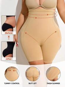 1 Nữ Giữa Đùi Bụng Điều Khiển Nâng Mông Nén Định Quần Short Nữ Định Đáy Để Sử Dụng Bên Dưới - Màu be - Xem 2
