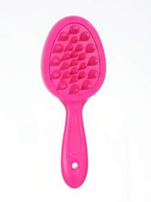 Cepillo desenredante de color caramelo en 1/2 piezas - Cepillo desenredante y cepillo de champú de mango largo con cerdas suaves de silicona para un masaje relajante del cabelludo, perfecto para uso diario en cabello húmedo o seco, adecuado para todo tipo de cabello incluyendo rizado y grueso