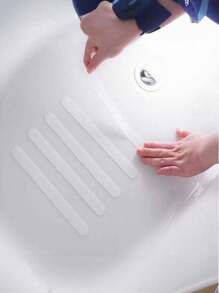 5pcs Transparent Non-Slip Stickers For Bathroom, Shower, And Stairs - Versatile Sizes & Shapes, Easy Apply Bathroom Accessories Bathroom Organizer