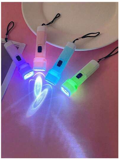 10pcs Mini Flashlights, Bright LED Light Toys (Random Color), Useful Lighting Gifts, Keychain Pendant LED, Halloween Filler, Home & Party Glow Presents Mother's Day Graduation