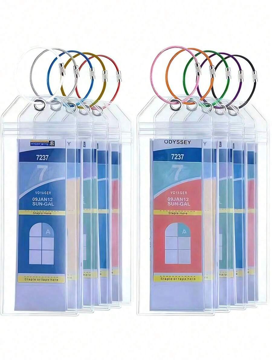 Clear Cruise Luggage Tag Set With Ring, Durable PVC, Perfect For Royal Caribbean And Celebrity Cruises - A Must-Have Accessory For Travel Enthusiasts, Cruise Travel Accessories,Cruise Clear Luggage Tag Bags With Loop Cruise Essentials Royal Caribbean Cruises And Celebrity Cruises Luggage Tag