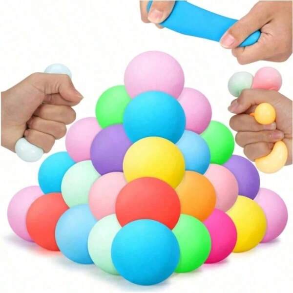 Set de 12 pelotas antiestress de colores neón variados, juguetes antiestress pequeños para aliviar el estrés y la ansiedad, pelotas de estrés para lanzar en colores aleatorios (3.5cm)