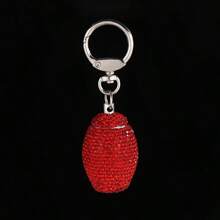 Chaveiro em Cápsula Metálica Oval de Cristal, À prova d'água e Hermético, Caixa de Armazenamento Pequena para Pílulas, Dourado Brilhante, Mochila Escolar