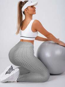 Honeycomb Pockets Yoga Women Pants Pants In Sports Leggings Seamless Solid Color High Waist Breathable Running Fitness Shaping Thong Women Pants Woman Clothing Sports Tights