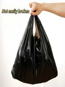 100pcs/300/500pcs Household Thickened Handbag Garbage Bags,Hands-Free Handling Thick Material Garbage Bags For Household Kitchen Bathroom Living Room And Office Waste