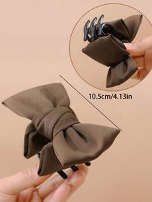 French Retro Bow Claw Clip, Princess-Style Bun Clip With Bowknot Decoration, Suitable For Ponytail Or Bun Hairstyles - YZ106. Ponytail Clamp 1 Piece - View 5
