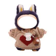 Muñeco de peluche con llavero de caja ciega de 17 cm con conjunto de ropa interior, vestimenta diaria linda (muñeco no incluido, accesorios aleatorios)