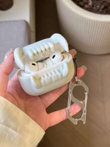 Saber Tooth Tiger Zahn geformte Silikon Wireless Kopfhörer Hülle kompatibel mit Apple Ohrhörer Hülle 1/2/3/4/Pro/Pro2(Nd)/Pro(3rd)