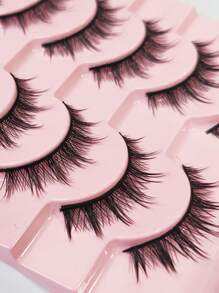 10 pares/caja de pestañas postizas ultra-naturales y dramáticas, pestañas falsas en forma de espiga para cosplay de demonios y manga, adecuadas para principiantes y maquillaje diario, ideales para convenciones de anime