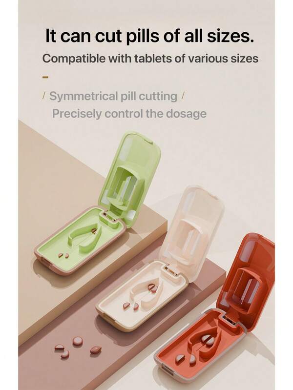 Tablettenteiler, ein Halbierungs-Werkzeug für Medikamente, präziser Tablettenteiler, eine Teilungs- und Aufbewahrungsbox für eine halbe Tablette, ein praktisches Werkzeug zum Zerteilen von Tabletten