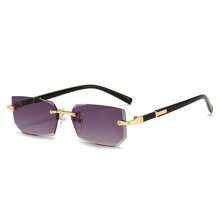 1 pièce Lunettes rectangulaires décoratives sans monture mode homme, accessoire essentiel de style rétro en matériau métallique de luxe, polyvalent et classique