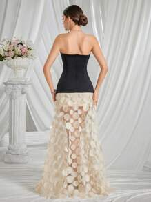 Sheath Lace Sheer Embroidered Long Prom Dresses Dresses, Party Dress, For Cocktail