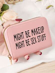 Doctor Nurse Pattern Bag,Double Zipper,Versatile Coin Wallet,Letter Graphic Card Holder Multi-Card Card Organizer For Storage Credit Cards School Supplies For School Dorm Room For Women Wallet Mini Wallet Purse Wallet Card Wallet - Burgundy - View 6