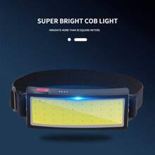 KENSUN قطعة واحدة ضوء فيضي COB LED قوي بقدرة عالية ، مصباح رأس قابل للشحن USB ببطارية مدمجة ، مصباح يدوي مضاد للماء قابل للحمل للمهام الخارجية ، ملحقات للصيد والتخييم