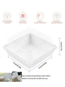 5pcs/10pcs/20pcs Dessert Boxes With Clear Lids Charcuterie Boxes, Oil Proof Kraft Paper, White Pink Kraft Paper Bakery Boxes, Perfect For Cookies Macaron Cake Sandwich, For Weddings Parties And Special Occasions