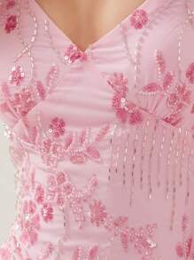 Top de tirantes de mujer estilo Y2K con lentejuelas, escote en V, espalda abierta, tirantes cruzados, diseño lindo y brillante, corte bajo para verano