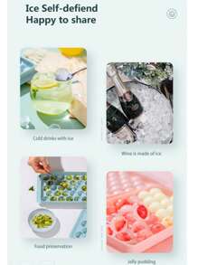 Molde de cubitos de hielo redondos con tapa, molde para hacer bolas de hielo para congelador con recipiente mini circular, molde para hacer cubitos de hielo, 33 piezas para refrescar cócteles, whisky, té y café