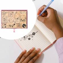 26 pezzi set timbri in legno vintage con lettere alfabeto e disegni di animali a fumetti, perfetti per studenti, per decorare diari e scrapbooking, richiedono un tampone per un'impronta nitida, forniture scolastiche, per il ritorno a scuola