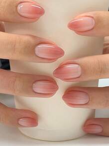 24 piezas Juego de uñas postizas de estilo francés con degradado rojo, uñas acrílicas de tacón alto y estilo de moda, uñas postizas de cobertura completa y larga duración, incluye 1 hoja de pegatinas adhesivas y 1 lima de uñas mini, perfecto para atuendos casuales y suministros de uñas