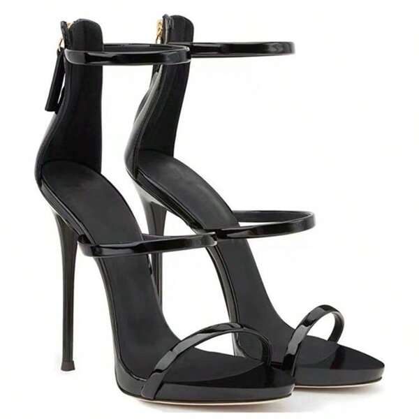 Sandalias de tacón alto de moda transfronteriza europea y americana, zapatos de tacón alto de comercio exterior de zapatos de pasarela