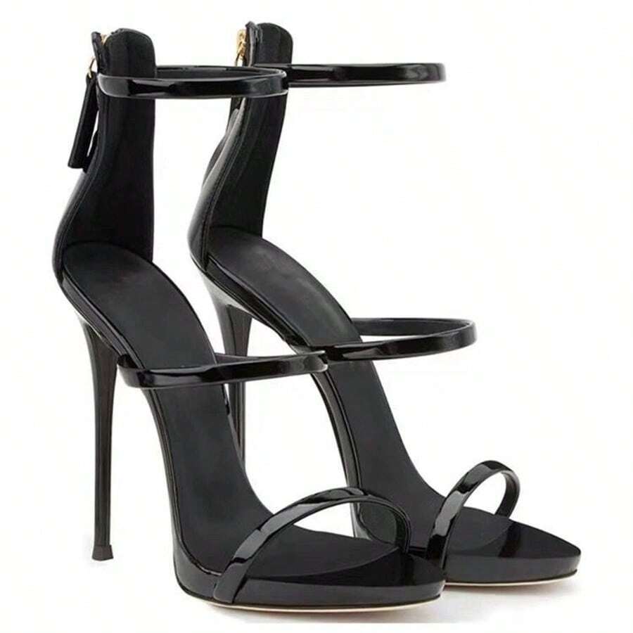Sandali con tacco alto di moda europea e americana transfrontaliera, scarpe con tacco alto del commercio estero di scarpe da passerella