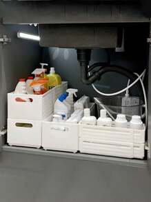 1pc Retractable Folding Home Kitchen Storage Organizer Box, Collapsible Drawer Style Storage Container For Pantry, Closet, Dorm, Snacks & Miscellaneous Items